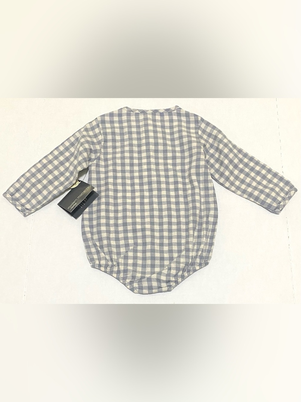Modern Moments Boys 18M Gray Cream Cotton Henley Romper Boho Preppy Cottagecore - Picture 8 of 16